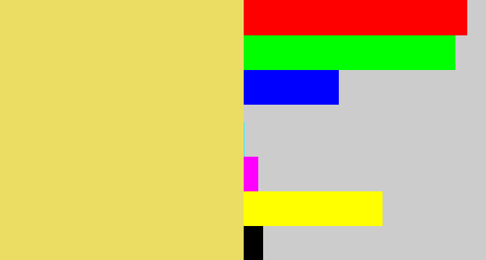 Hex color #ebdd64 - dull yellow