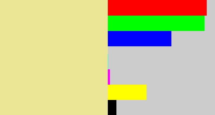 Hex color #ebe696 - light khaki