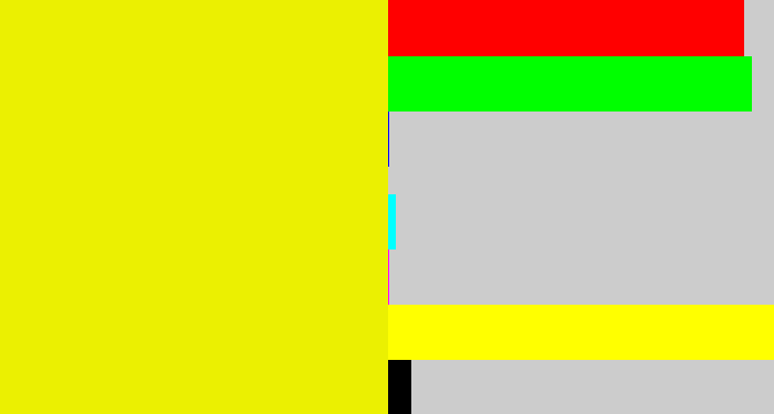 Hex color #ebf001 - bright yellow