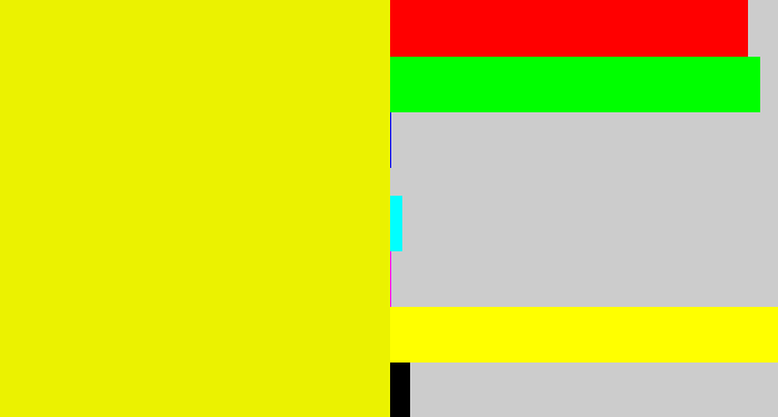 Hex color #ebf200 - bright yellow