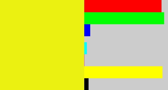Hex color #ebf211 - sunny yellow