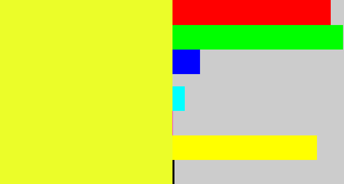 Hex color #ebfd29 - lemon yellow