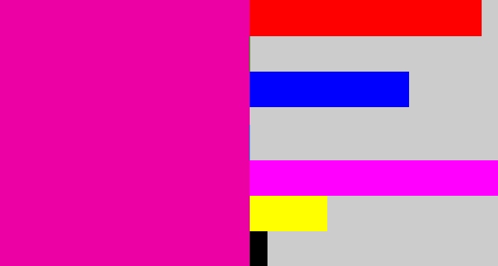 Hex color #ec01a4 - shocking pink