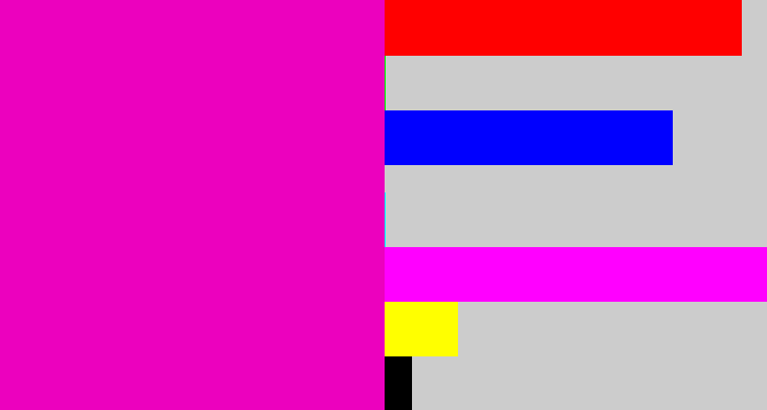 Hex color #ec01be - hot magenta