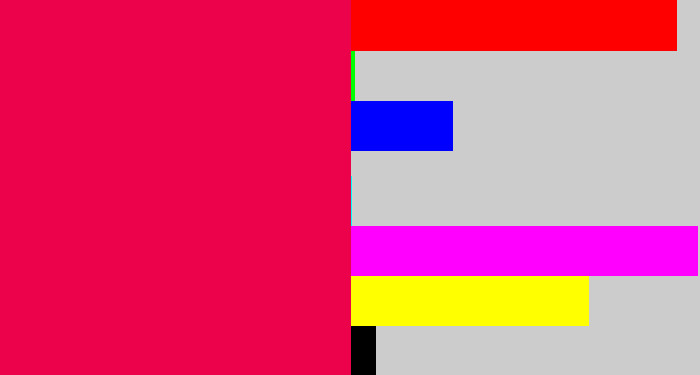 Hex color #ec024b - pink red