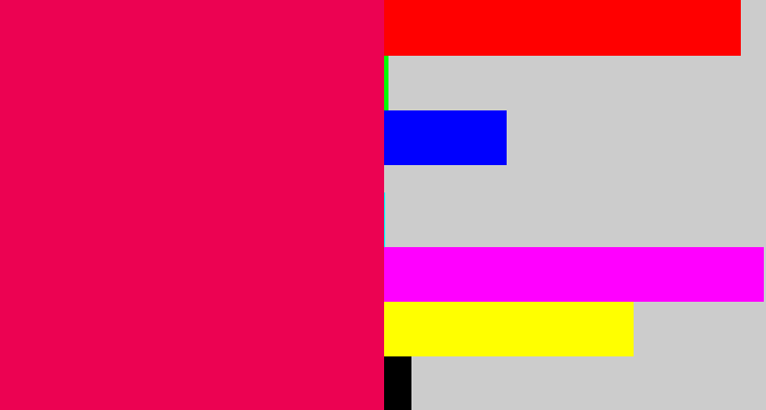 Hex color #ec0252 - pink red