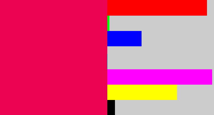 Hex color #ec0452 - pink red