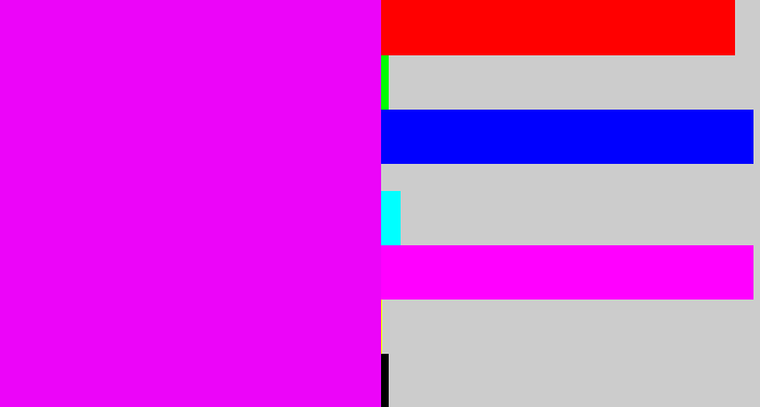 Hex color #ec05f9 - bright magenta