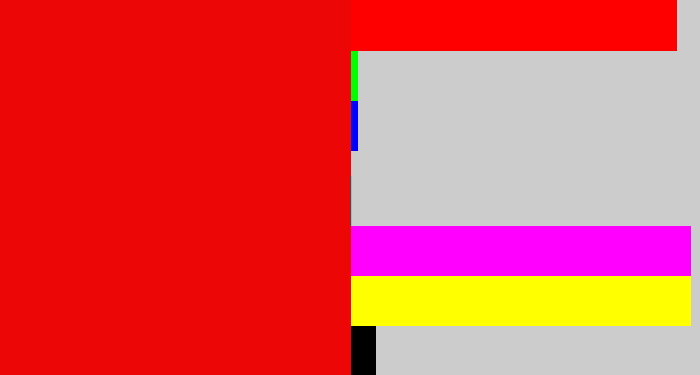Hex color #ec0606 - red