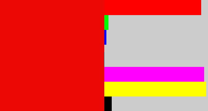 Hex color #ec0905 - red