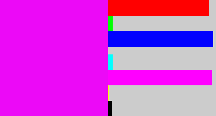 Hex color #ec09f7 - bright magenta