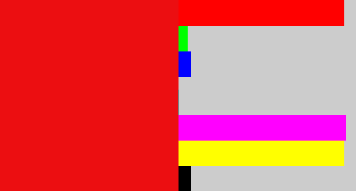 Hex color #ec0e11 - red