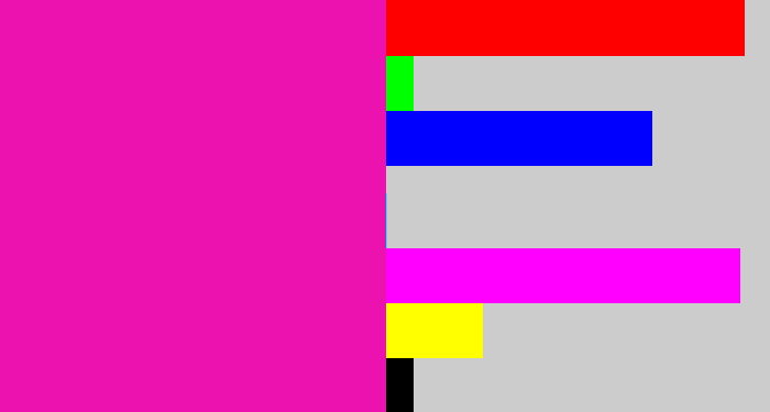 Hex color #ec12b0 - bright pink