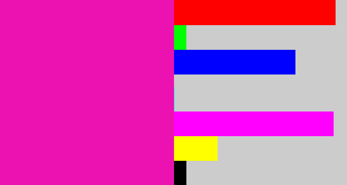 Hex color #ec12b2 - bright pink