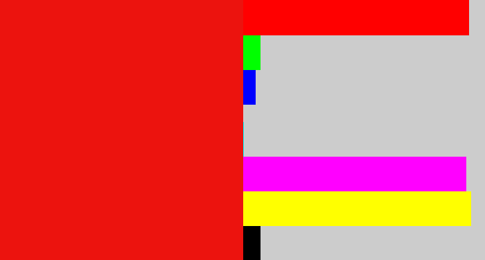 Hex color #ec130e - red