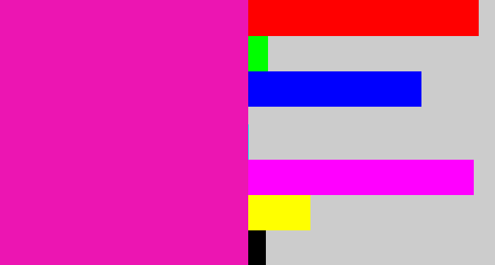Hex color #ec15b2 - bright pink