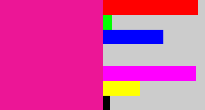Hex color #ec1696 - electric pink