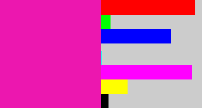 Hex color #ec17af - bright pink