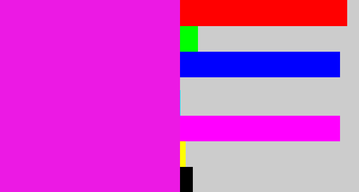 Hex color #ec19e4 - pink/purple