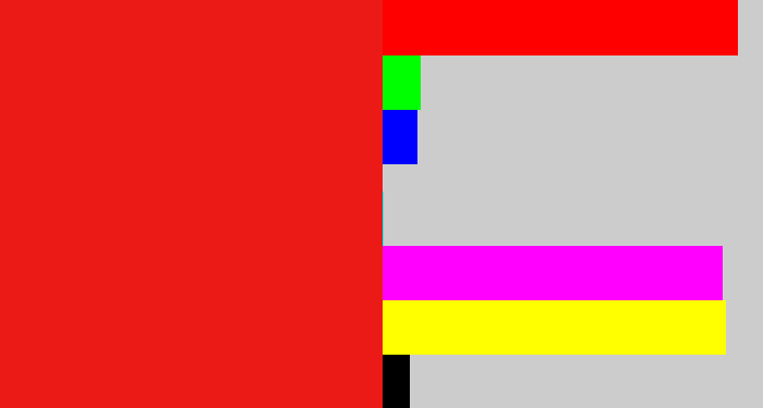 Hex color #ec1a17 - vermillion
