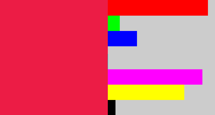 Hex color #ec1c45 - pinkish red