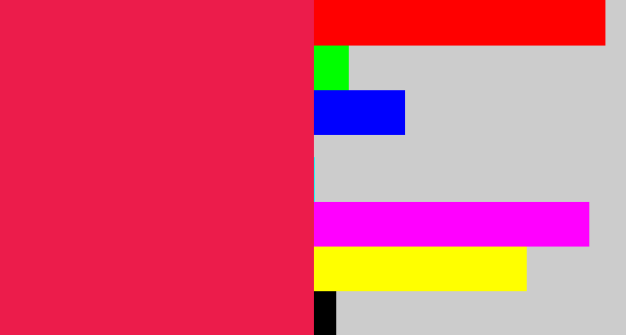 Hex color #ec1c4b - pinkish red