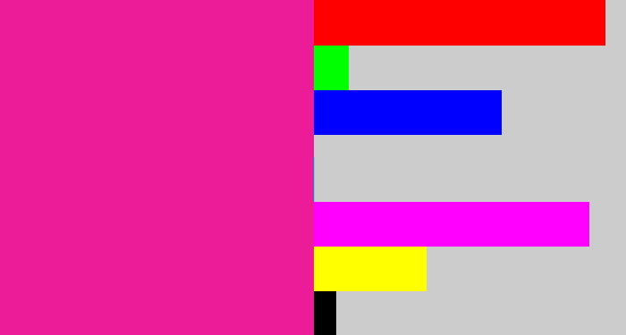 Hex color #ec1c98 - electric pink