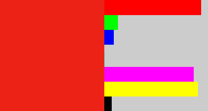 Hex color #ec2217 - vermillion