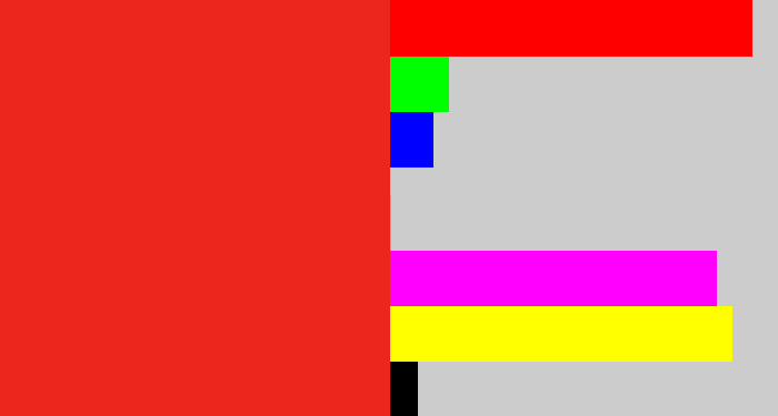 Hex color #ec261d - vermillion