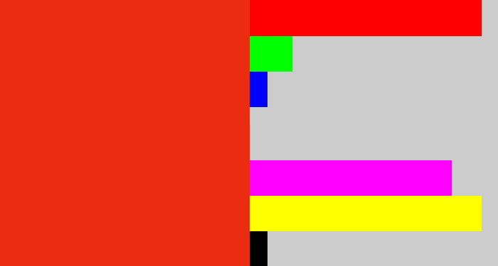 Hex color #ec2c11 - vermillion