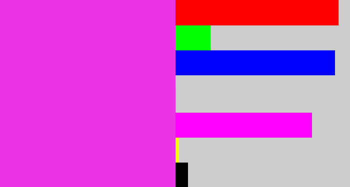 Hex color #ec34e7 - purple pink