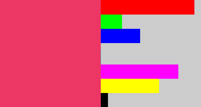 Hex color #ec3664 - red pink