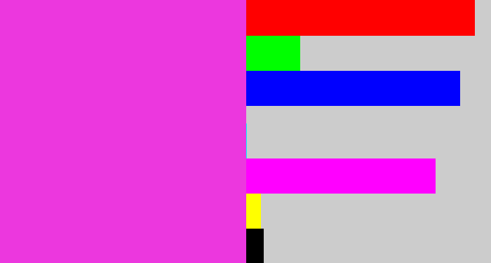 Hex color #ec37de - purple pink
