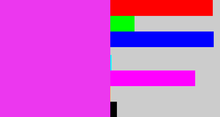 Hex color #ec37ef - purple pink