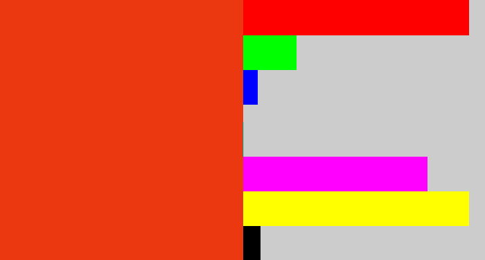 Hex color #ec3810 - vermillion