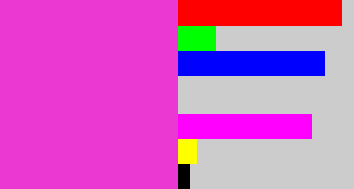 Hex color #ec38d3 - purple pink