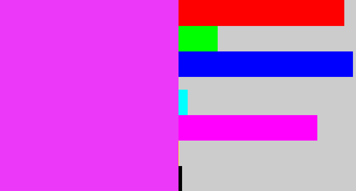 Hex color #ec38f9 - heliotrope