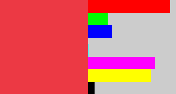 Hex color #ec3944 - lightish red