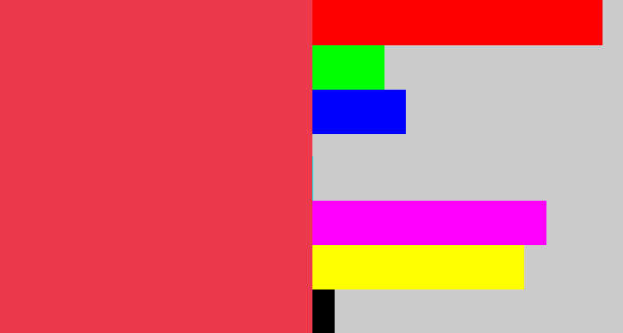 Hex color #ec3a4c - lightish red