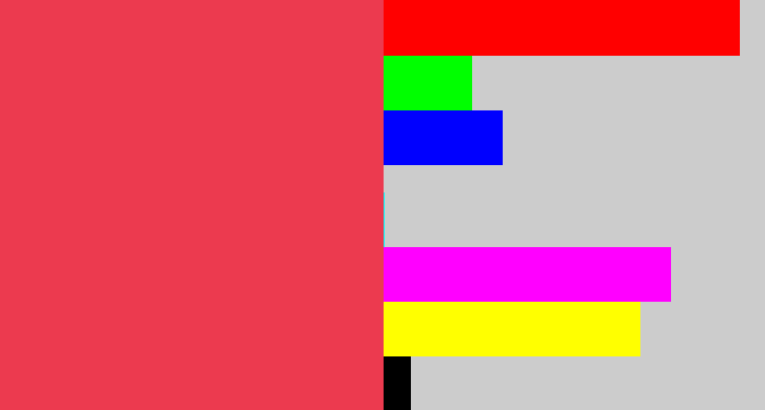 Hex color #ec3a4f - lightish red