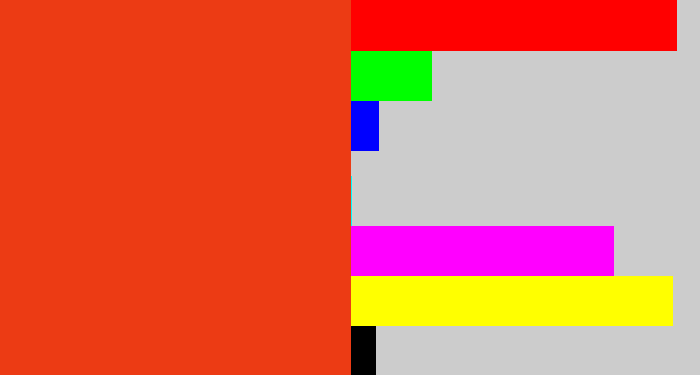 Hex color #ec3b14 - vermillion