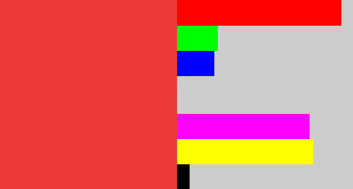 Hex color #ec3b36 - tomato