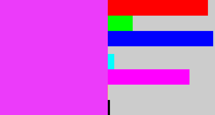 Hex color #ec3bfa - heliotrope