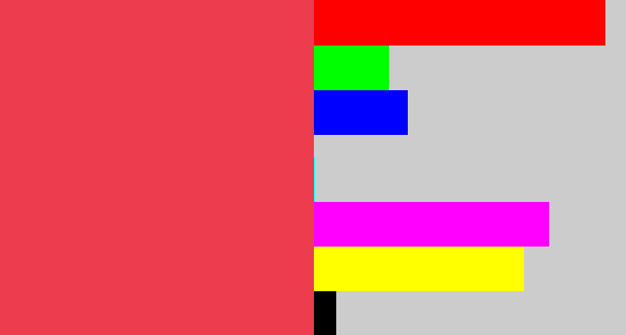 Hex color #ec3c4d - light red