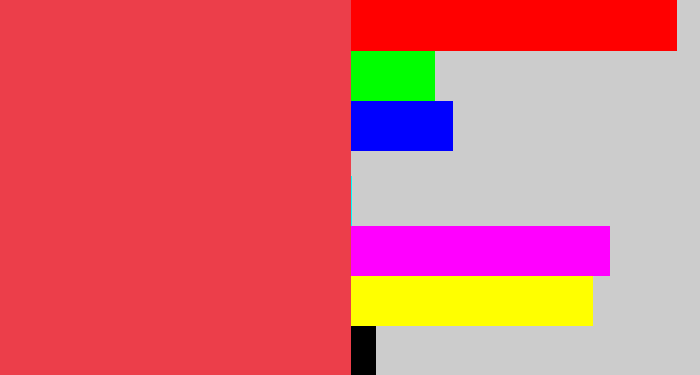 Hex color #ec3e4a - light red