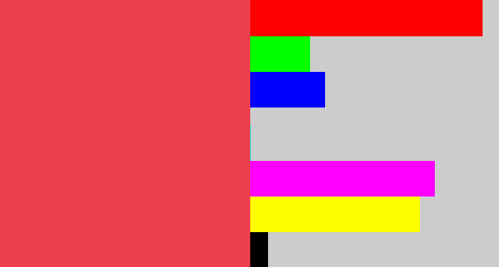 Hex color #ec3e4c - light red