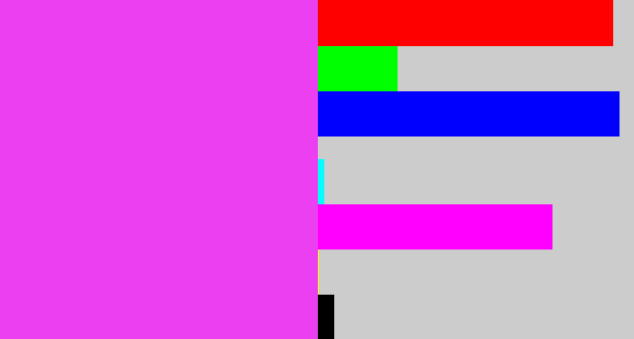Hex color #ec3ff2 - heliotrope