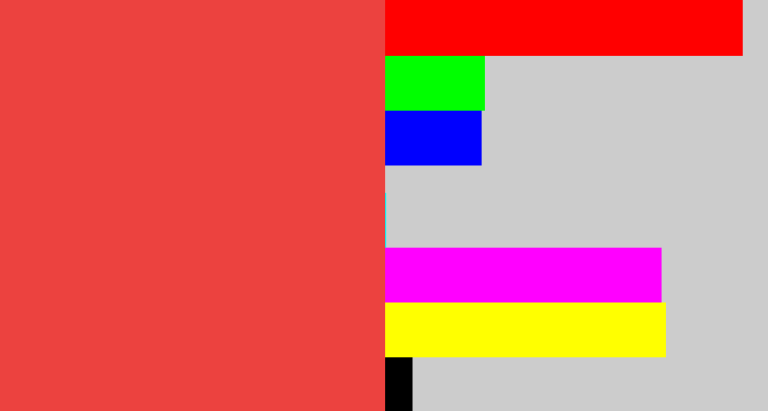 Hex color #ec423f - light red