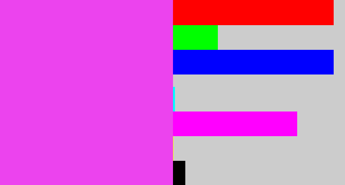 Hex color #ec43ee - heliotrope