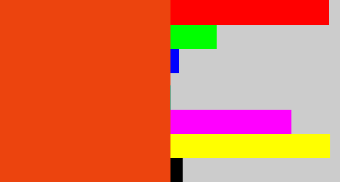 Hex color #ec440e - orangered